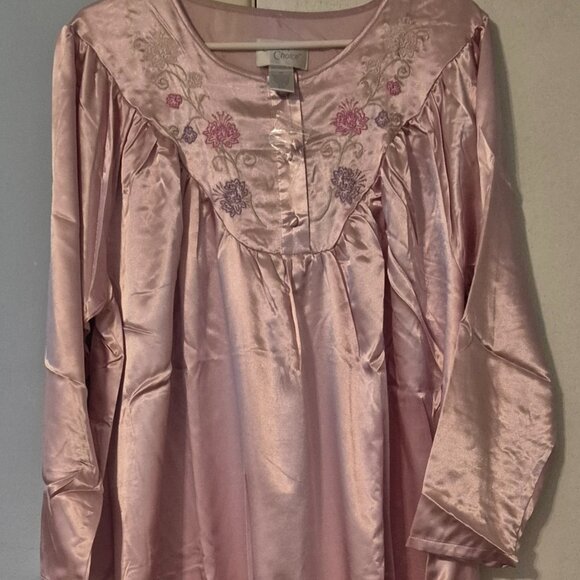 Comfort Choice Full Length Long Sleeve Nightgown Robe Pink Women's Plus 1X NEW!! - Picture 1 of 2